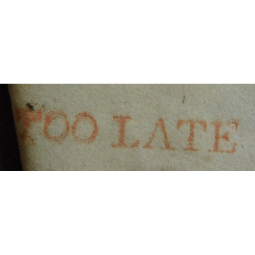 38 - Great Britain 1827 Postal History EL dated 9 Aug 1827 posted to Rugby manuscript 6 red 'Too Late' an... 