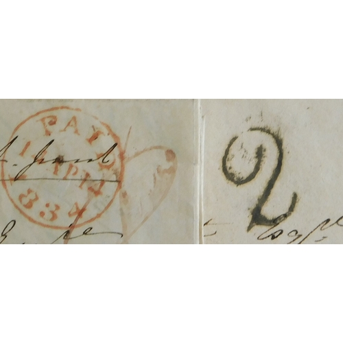 39 - Great Britain 1828-1834 Postal History Wrappers (2) and Envelope posted Christ's Hospital, Queen Squ... 