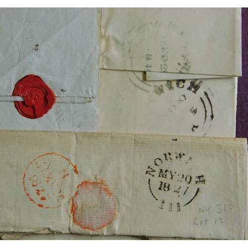 42 - Great Britain 1827-1846 Postal History, three EL's posted Locally in East Anglia