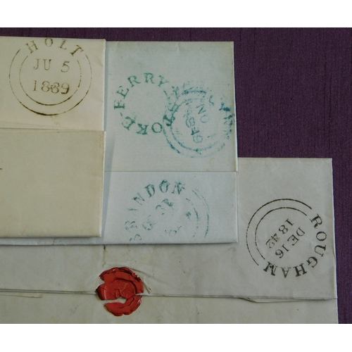 50 - Great Britain 1839-1849 Postal History EL's, Holt to Wymondham, Rougham to Wymondham and Stock Ferry... 