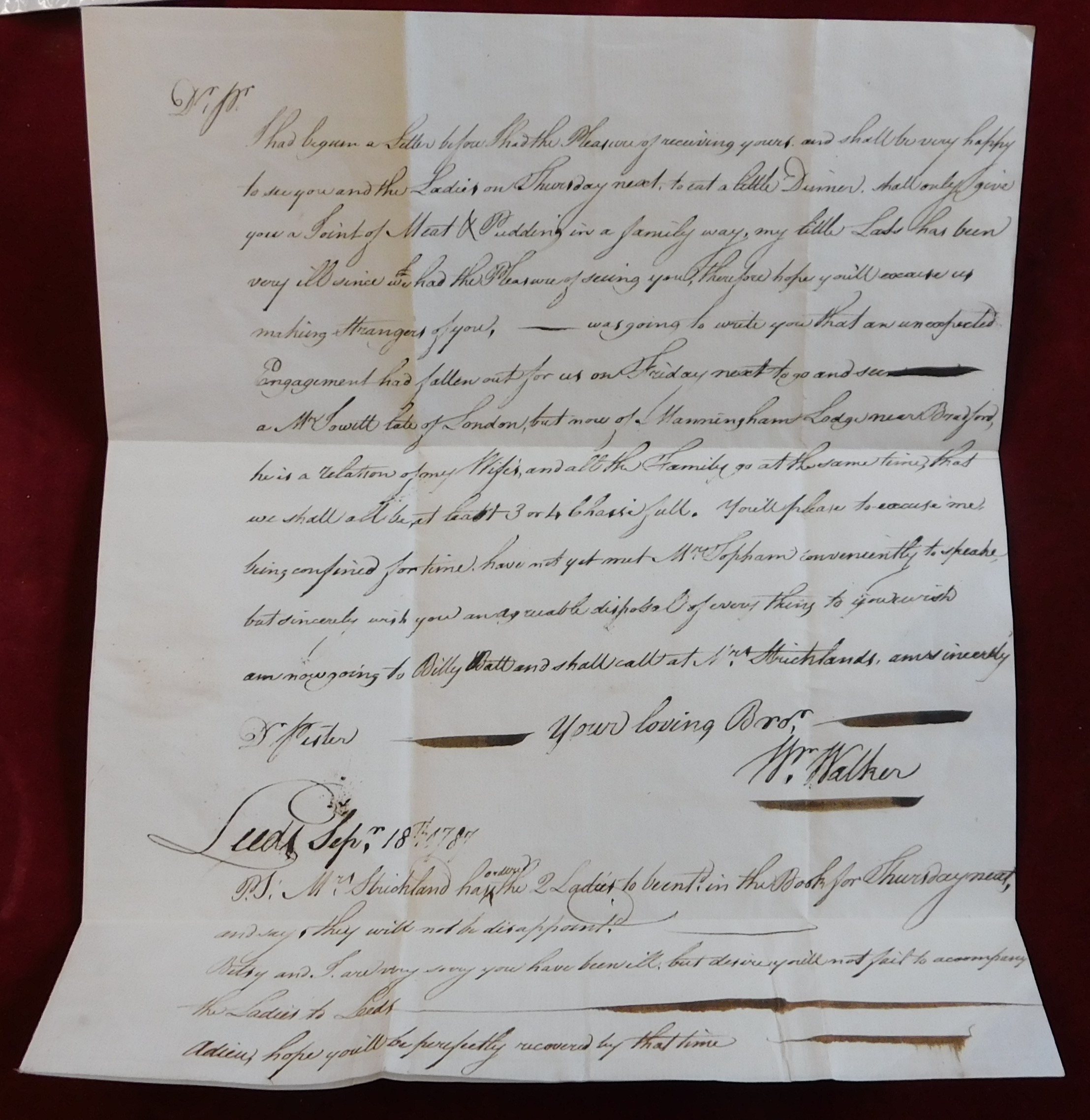Great Britain Early letter dated 18th Sept 1787 Leeds posted to ...