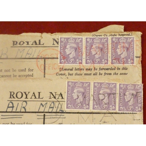183 - Great Britain 1940s - 18 Royal Navy covers cancelled Post Officeb Maritime Mail, undated, posted to ... 