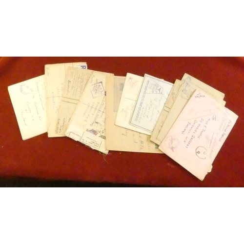 188 - Great Britain 1943-1944 postal covers and active service mail (15) from locations around the war fro... 