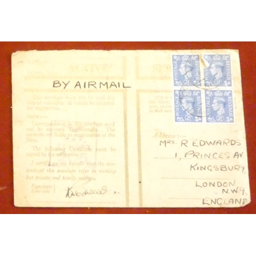 188 - Great Britain 1943-1944 postal covers and active service mail (15) from locations around the war fro... 