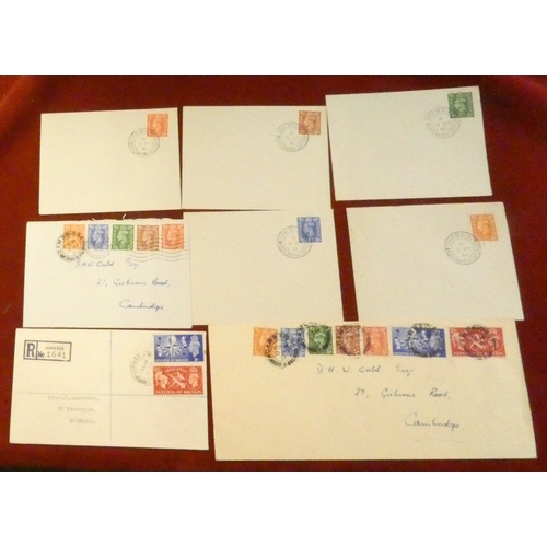 191 - Great Britain 1951 George VI unaddressed covers, five in total cancelled Woodbridge on 3.5.51 1st da... 