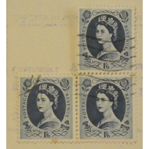 195 - Great Britain 1952-1967 Queen Elizabeth II Wildings issues on a;bum pages, majprity used (hundreds).