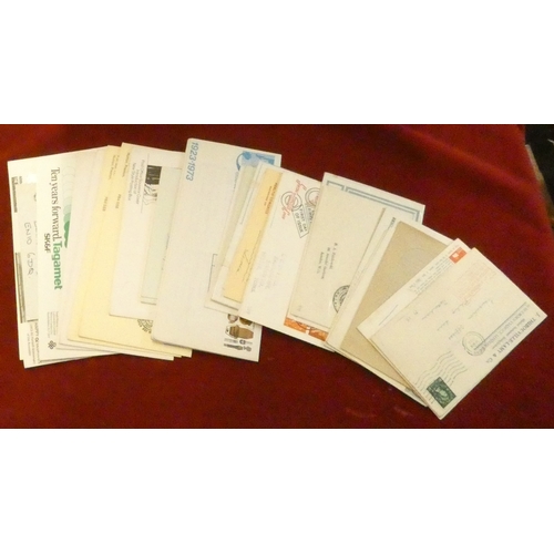 198 - Great Britain 1953-2004 32 covers and post cards with machine slogan cancels, cachet cancels. Few FD... 