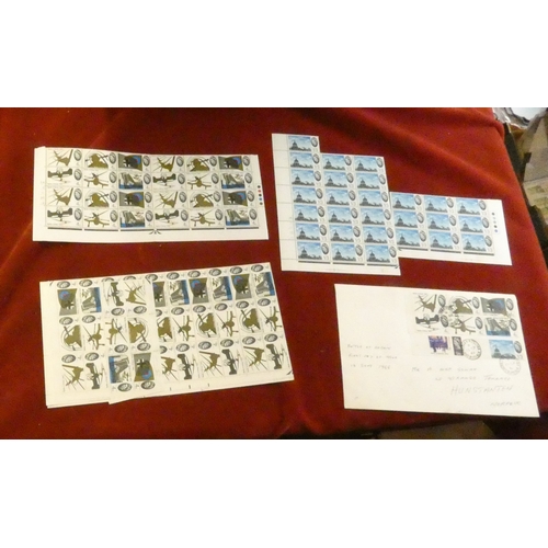212 - Great Britain 1965 25th anniversary of Battle of Britaijn SG671a sheet of 20 u/m, SG671-676 blocks o... 