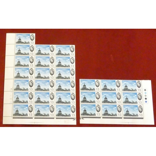 212 - Great Britain 1965 25th anniversary of Battle of Britaijn SG671a sheet of 20 u/m, SG671-676 blocks o... 