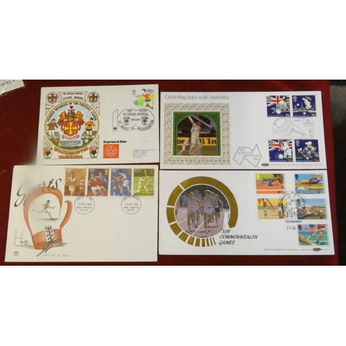 217 - Great Britain 1966-2002 sports FDCs and commemmorative covers: football (10), general sports (4), cr... 