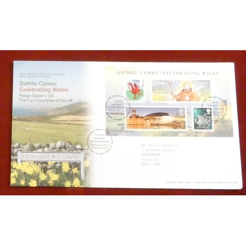 227 - Great Britain 1970-2009 regional issues - Wales, 12 neatly addressed FDCs and five presentation pack... 