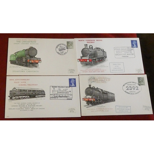 232 - Great Britain 1973-1987 11 heritage railway illustrated commemorative covers with cachet cancels wit... 