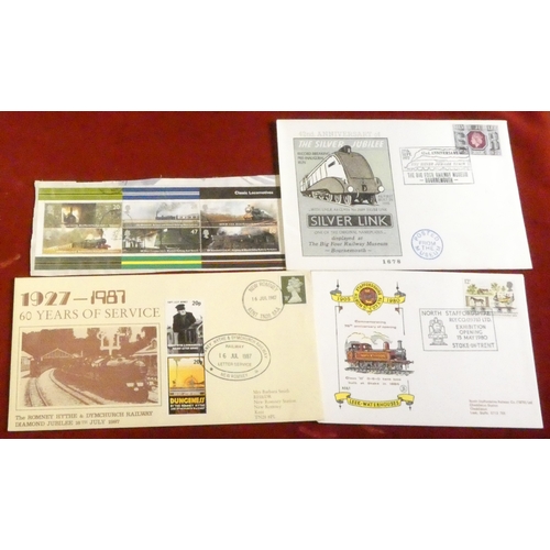 232 - Great Britain 1973-1987 11 heritage railway illustrated commemorative covers with cachet cancels wit... 