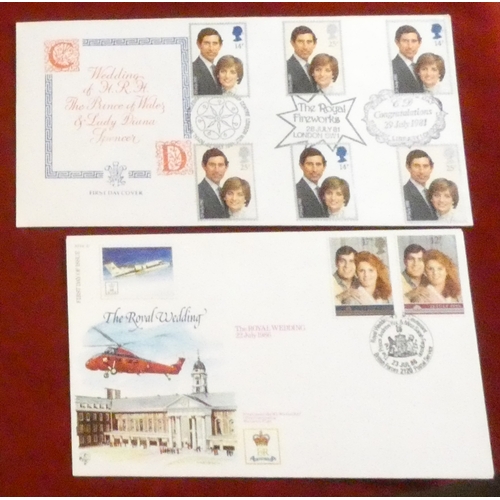 234 - Great Britain 1973-1986 33 unaddressed FDCs, Princess Anne, Prince Charles and Prince Andrew.
