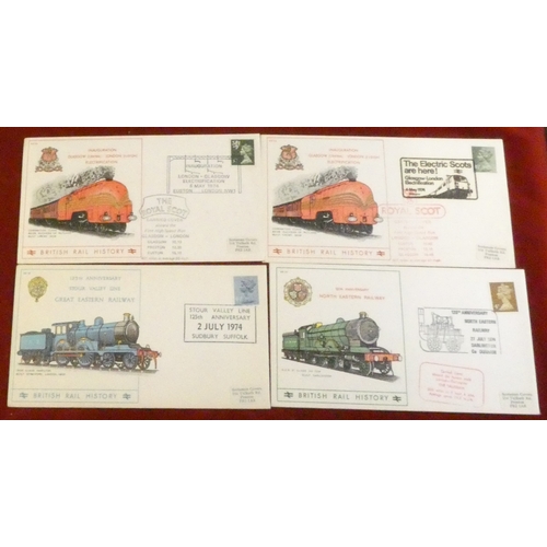 235 - Great Britain 1974-78 20 British Rail history commemmorative illustrated covers with cachet cancels.