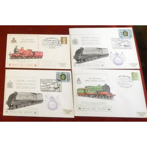 235 - Great Britain 1974-78 20 British Rail history commemmorative illustrated covers with cachet cancels.