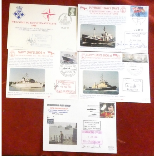 236 - Royal Navy Covers - five covers covering Navy Days and fleet reviews 1988-2006 all signed by c.o. or... 
