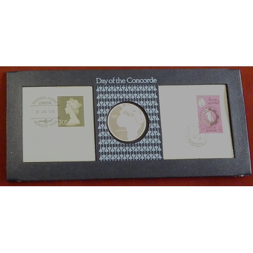 237 - Great Britain 1976 Aviation history. Day of the Concorde commemmorative issue for 1st supersonic pas... 