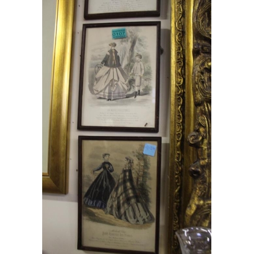 107 - Set of four 19th Century Parisien Fashion Prints