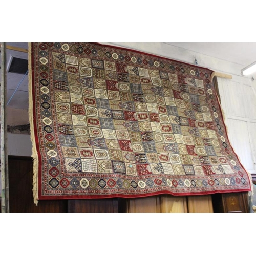 183 - Kashmir Multicoloured Traditional Panel Pattern Carpet  (320CM X 220CM)