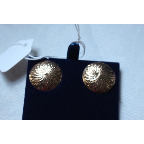 199 - Large Gold Circular Disc Earrings