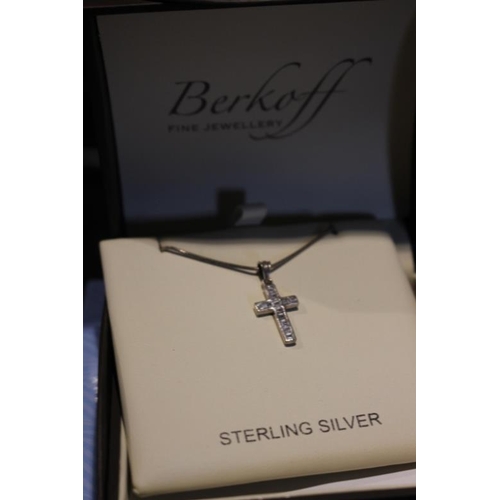 206 - Berhoff Silver Cross and Pendant