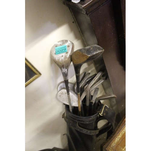 29 - Collection of Vintage Golf Clubs in Bag