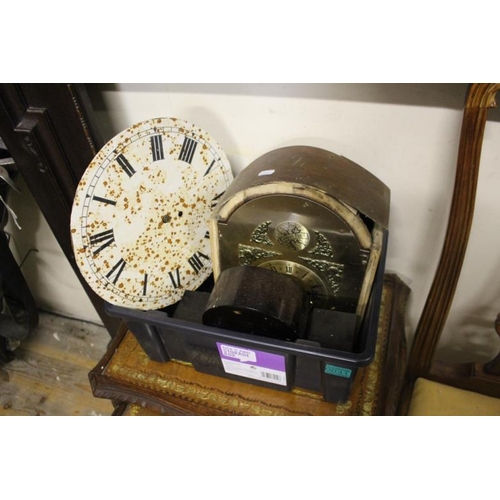 31 - Collection of Clocks including a Round White Dial Longcase Clock Movement