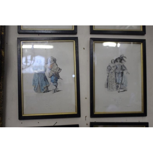 354 - Set of 10 Framed Assorted Coloured Fashion Prints