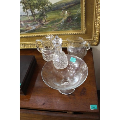 372 - Collection of Glassware Including Decanter, Fruit Bowl, Jug, etc