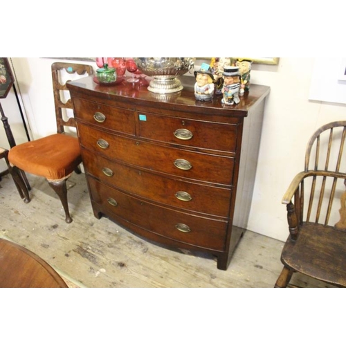 438 - Georgian Mahogany Bowfront Chest of neat size