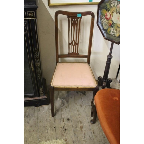 454 - Pair of Edwardian Inlaid Mahogany Bedroom Chairs