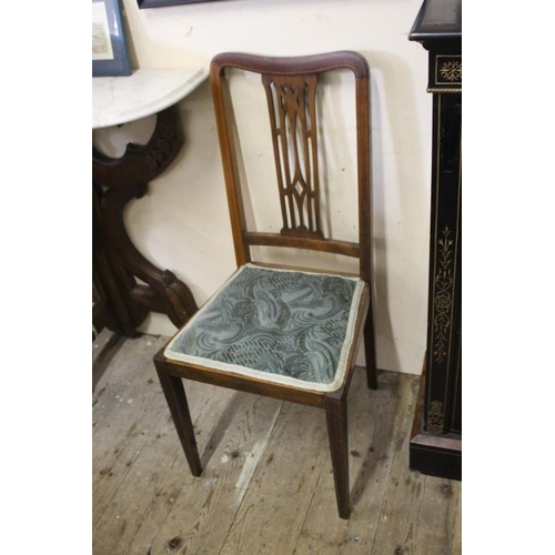 454 - Pair of Edwardian Inlaid Mahogany Bedroom Chairs