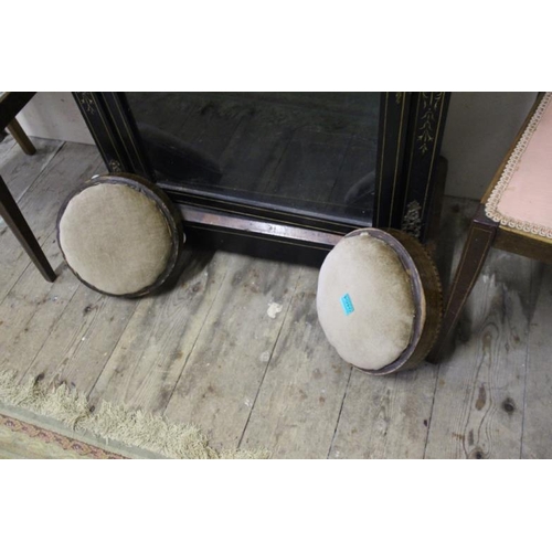 464 - Pair of Victorian Inlaid Walnut Footstools