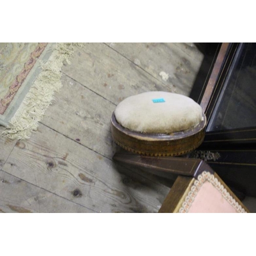 464 - Pair of Victorian Inlaid Walnut Footstools