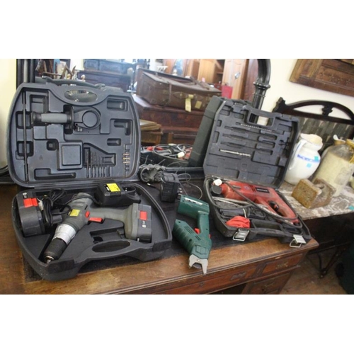 5 - Three Power Tools, Screwdriver, Hammer Drill and a Pruner