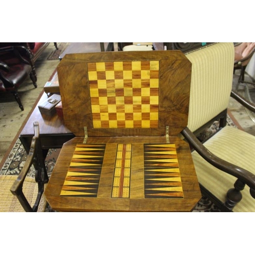 529 - Victorian Walnut Sewing Box / Games Table