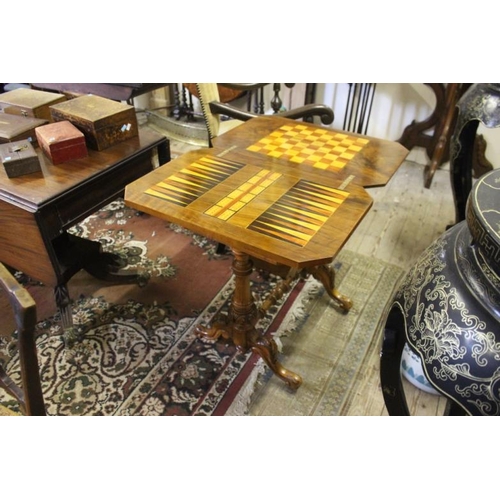 529 - Victorian Walnut Sewing Box / Games Table