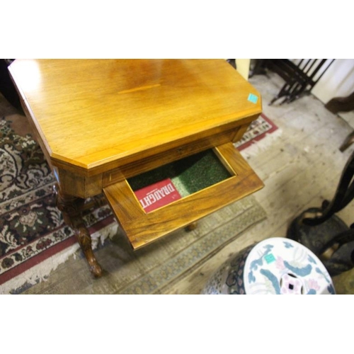 529 - Victorian Walnut Sewing Box / Games Table