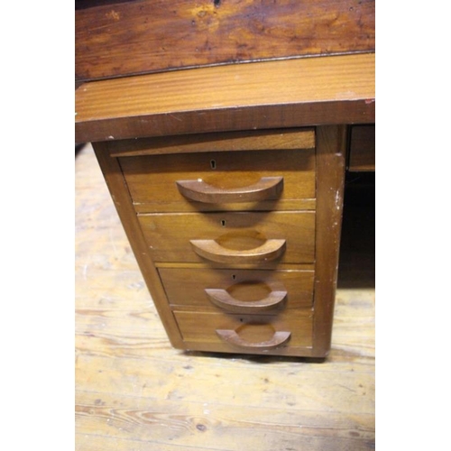56 - Vintage Mahogany Pedestal Desk by repute from Dunlops in Cork