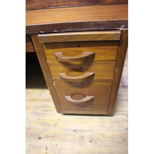 56 - Vintage Mahogany Pedestal Desk by repute from Dunlops in Cork