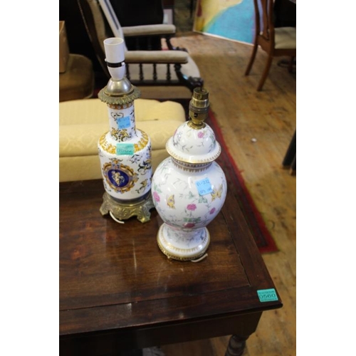 562 - Two decorative Porcelain Table Lamps