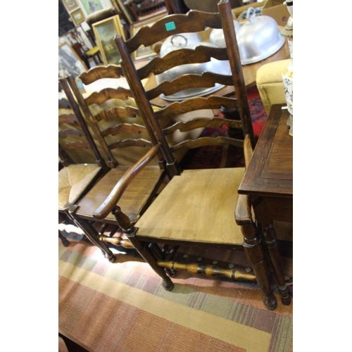 563 - Set of 7 Early 20th Century Rush Seated Oak and Ash Dining Chairs including 2 Carvers (some seats re... 