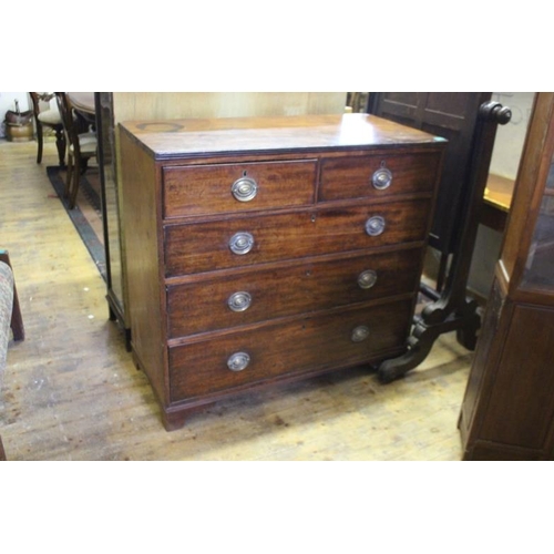 578 - Georgian Mahogany Chest of 2 Short over 3 Large Drawers on Bracket Feet