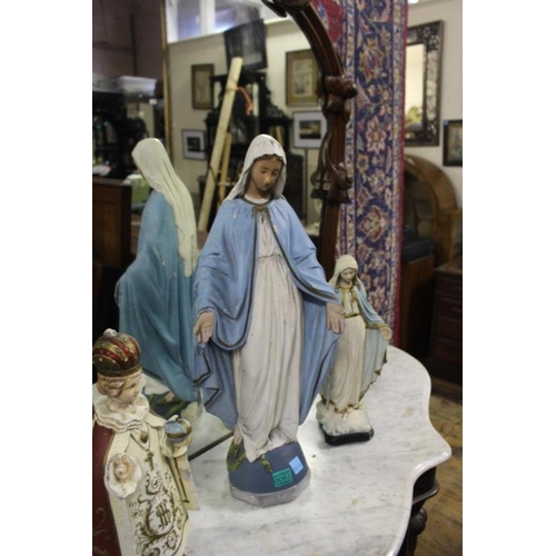 63 - Three Religious Plaster Statues