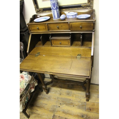 94 - Inlaid Walnut Queen Anne Style Writing Desk on Stand