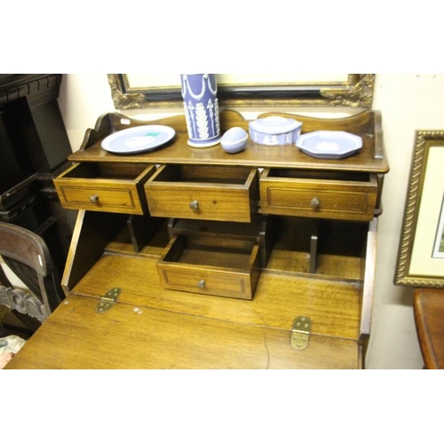 94 - Inlaid Walnut Queen Anne Style Writing Desk on Stand