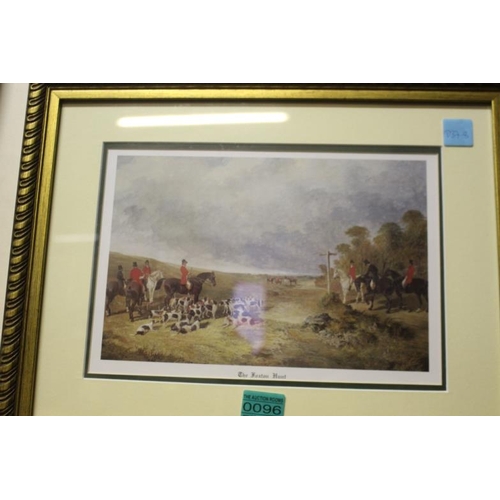 96 - Set of 3 Well Framed Hunting Prints