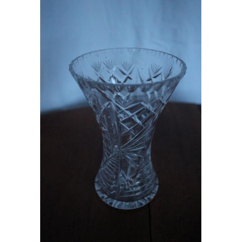 118 - 3 pieces of Crystal Vase, Perfume Decanter Bottle and a Crystal Soap Dish or could be used to hold J... 