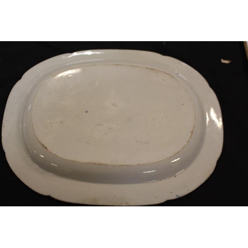 169 - Two Victorian Blue and White Platters (42cm x 3cm)